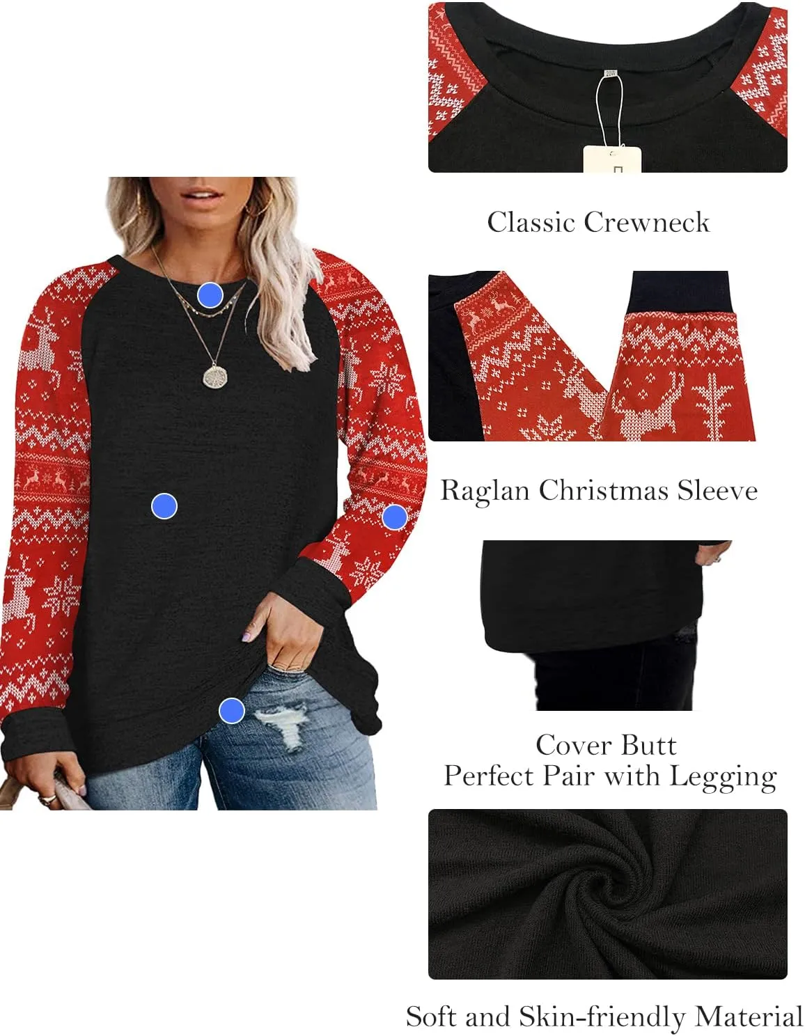 DOLNINE Plus Size Sweatshirts for Women Long Sleeve Oversized Tunic Tops