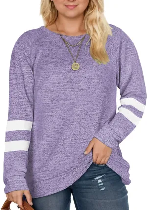 DOLNINE Plus Size Sweatshirts for Women Long Sleeve Oversized Tunic Tops
