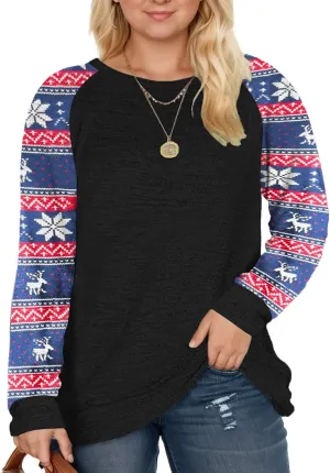 DOLNINE Plus Size Sweatshirts for Women Long Sleeve Oversized Tunic Tops