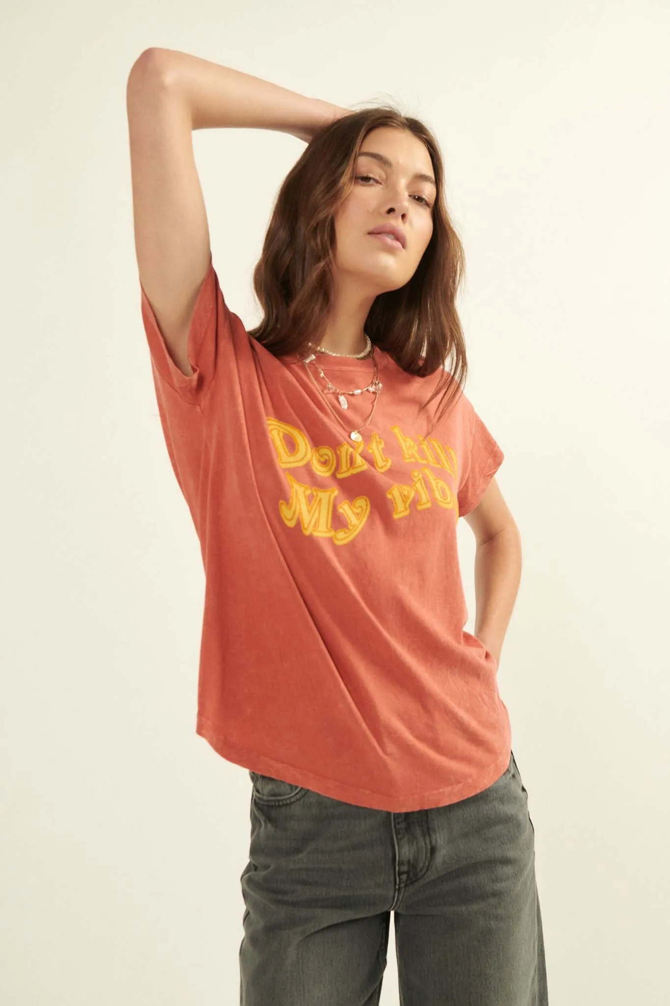 Don't Kill My Vibe Vintage-Wash Graphic Tee