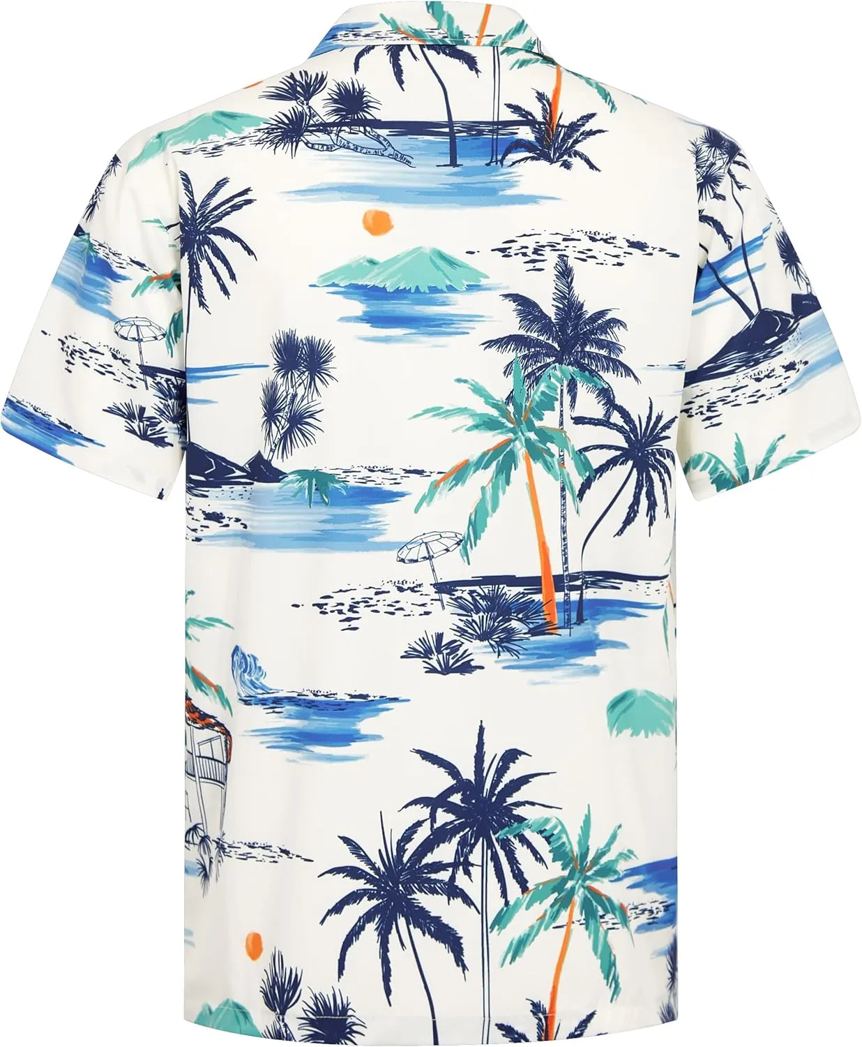 ELETOP Men's Hawaiian Shirt Tropical Beach Shirts Short Sleeve Aloha Floral Vacation Button Down Shirts