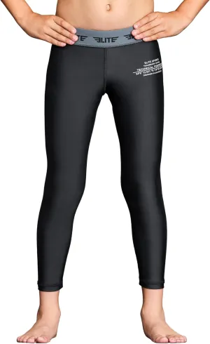 Elite Sports Youth Boys Kids Athletic Compression Pants Legging Spat Tight Base Layer BJJ Basketball Soccer Sports Training