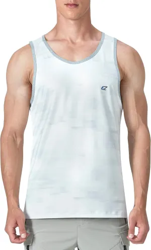 EZRUN Men's Tank Tops Quick Dry Workout Swim Beach Shirts Sleeveless Shirts for Bodybuilding Gym Fitness Training