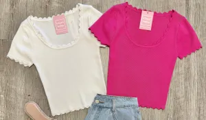 Feeling Sweet Scallop Edge Top