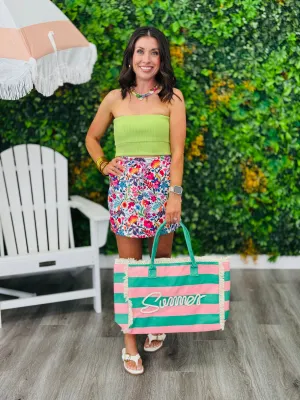 Fiesta Time White Floral Skort (Reg. & Plus)