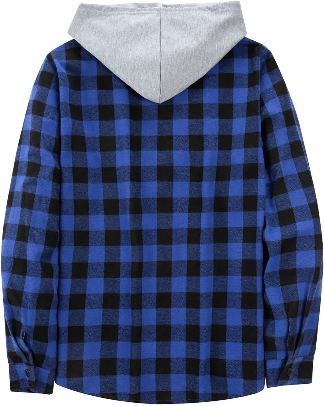 Flannel Hoodie for Mens Casual Long Sleeve Button Down Hooded Plaid Shirt Jacket Lightweight Fall Shacket Hoodies