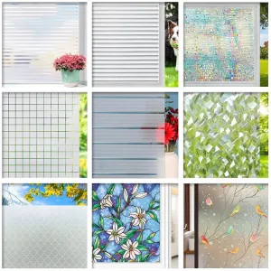 Frosted Privacy Striped Window Film Office Decorative Self Adhesive Glass Window Decals Width 65 75 85 90 by 200 Cm
