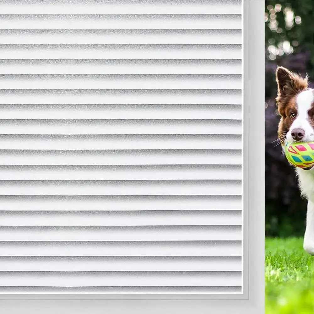 Frosted Privacy Striped Window Film Office Decorative Self Adhesive Glass Window Decals Width 65 75 85 90 by 200 Cm
