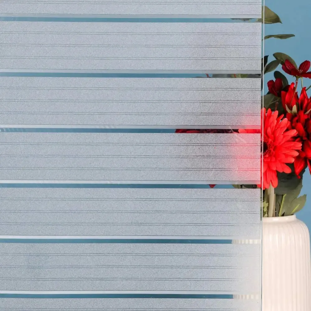 Frosted Privacy Striped Window Film Office Decorative Self Adhesive Glass Window Decals Width 65 75 85 90 by 200 Cm