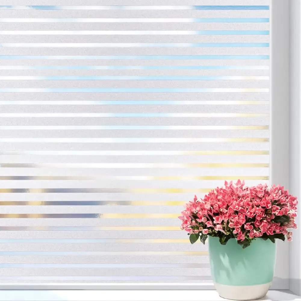 Frosted Privacy Striped Window Film Office Decorative Self Adhesive Glass Window Decals Width 65 75 85 90 by 200 Cm