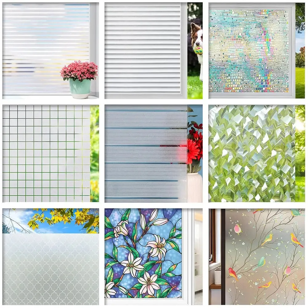 Frosted Privacy Striped Window Film Office Decorative Self Adhesive Glass Window Decals Width 65 75 85 90 by 200 Cm