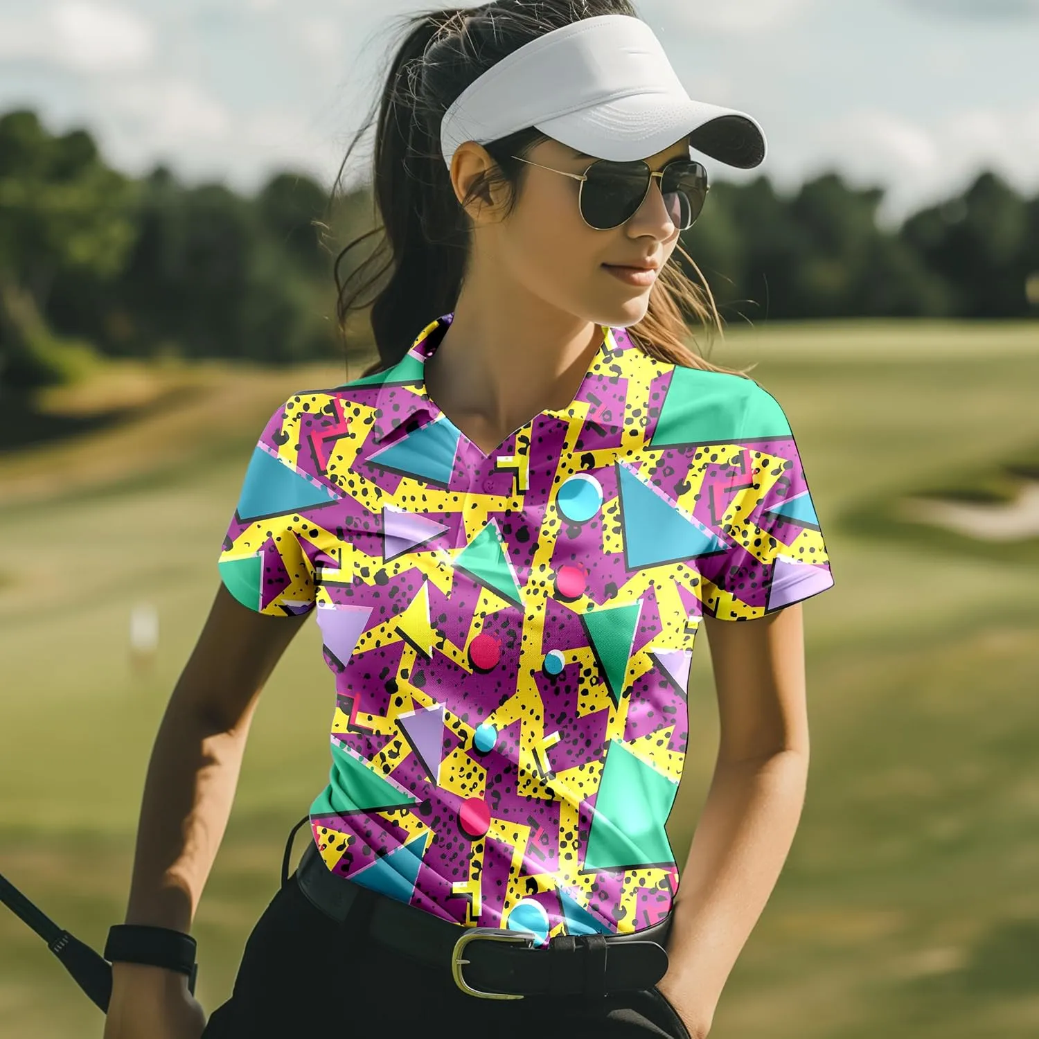 Funny Golf Shirts for Women Short Sleeve Quick Dry Tennis Shirts Athletic Tops for Yoga Tennis