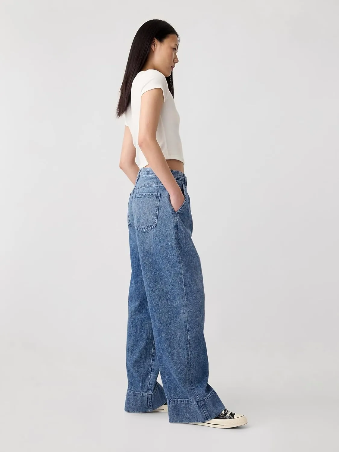 GAP Women's High Rise Wide Leg Pants