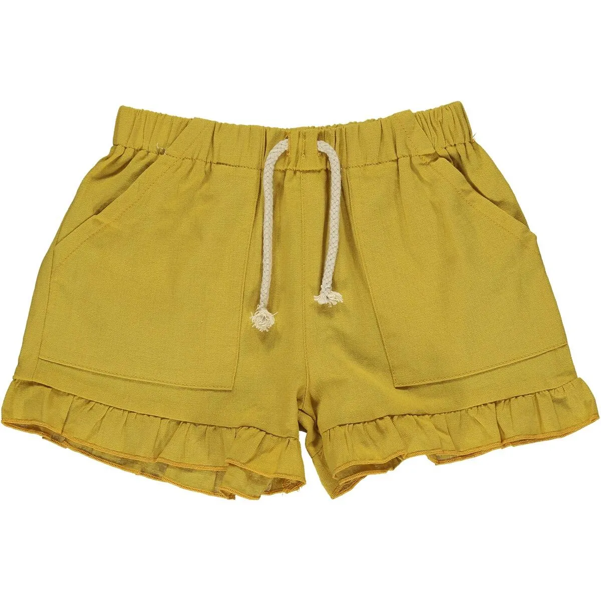 Gold Brynlee Ruffle Shorts