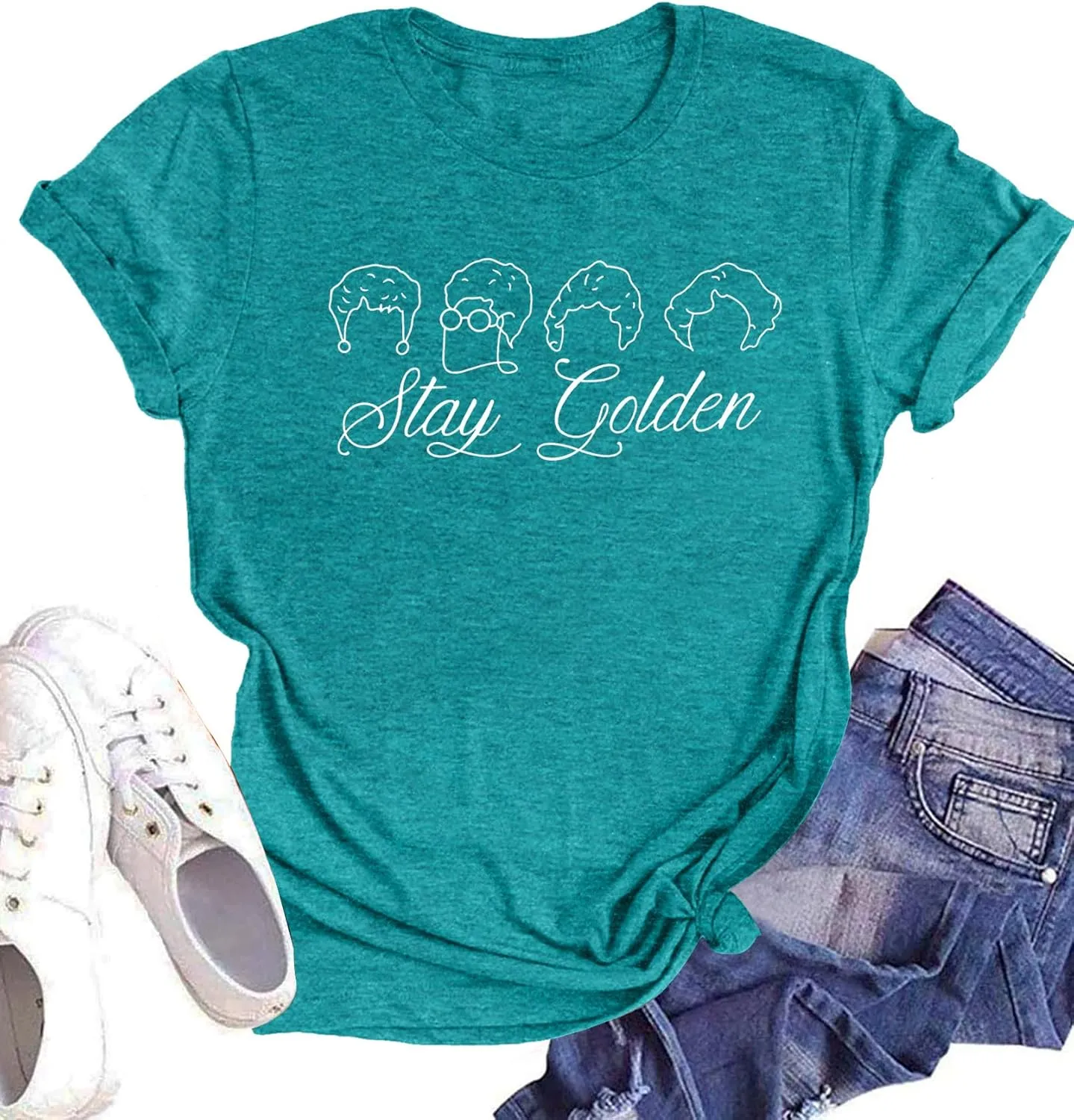 Golden Girls Shirts for Women Inspiration Letter Graphic Kindness Shirts Casual 80s Vintage Tee Tops