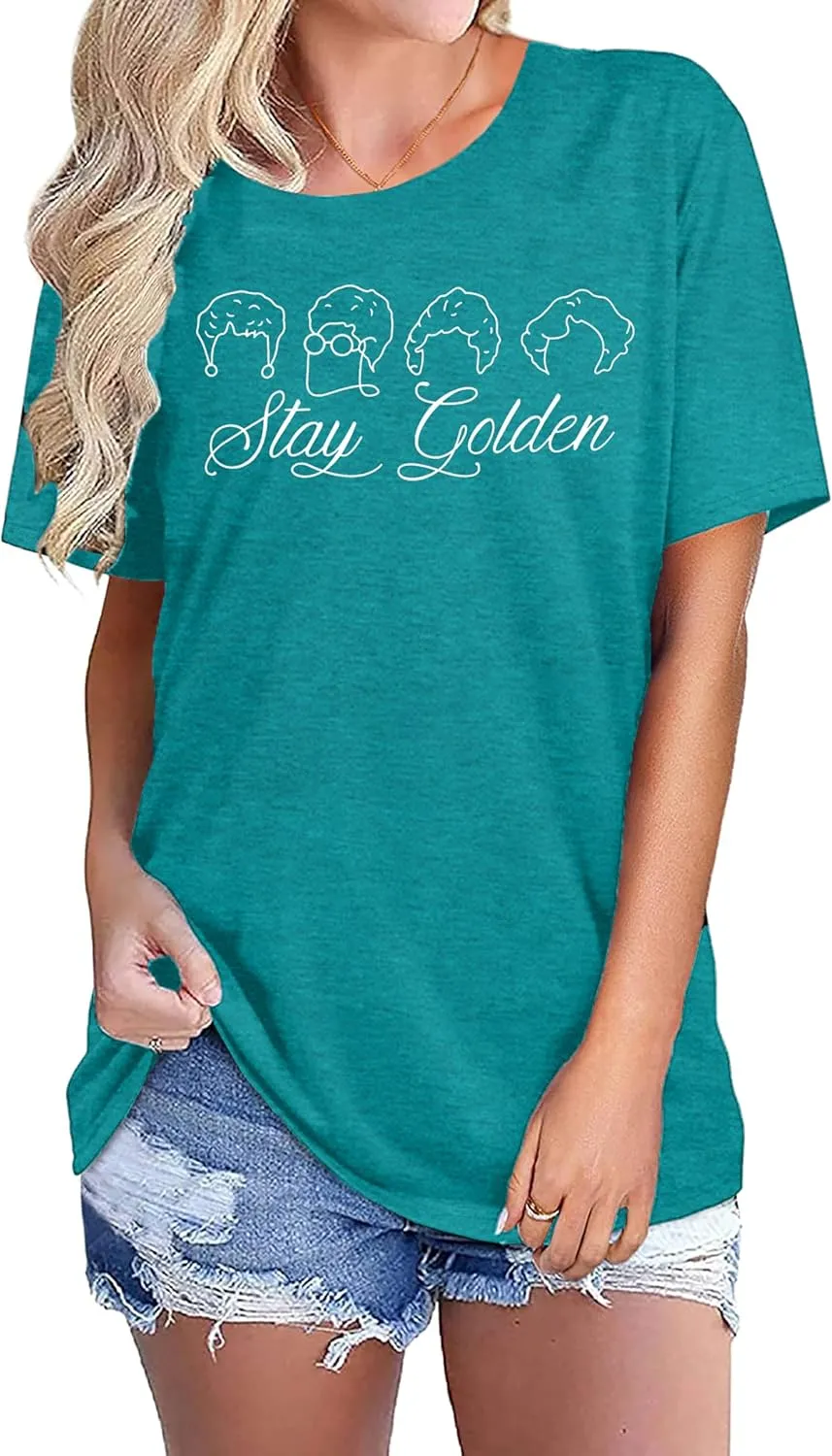 Golden Girls Shirts for Women Inspiration Letter Graphic Kindness Shirts Casual 80s Vintage Tee Tops