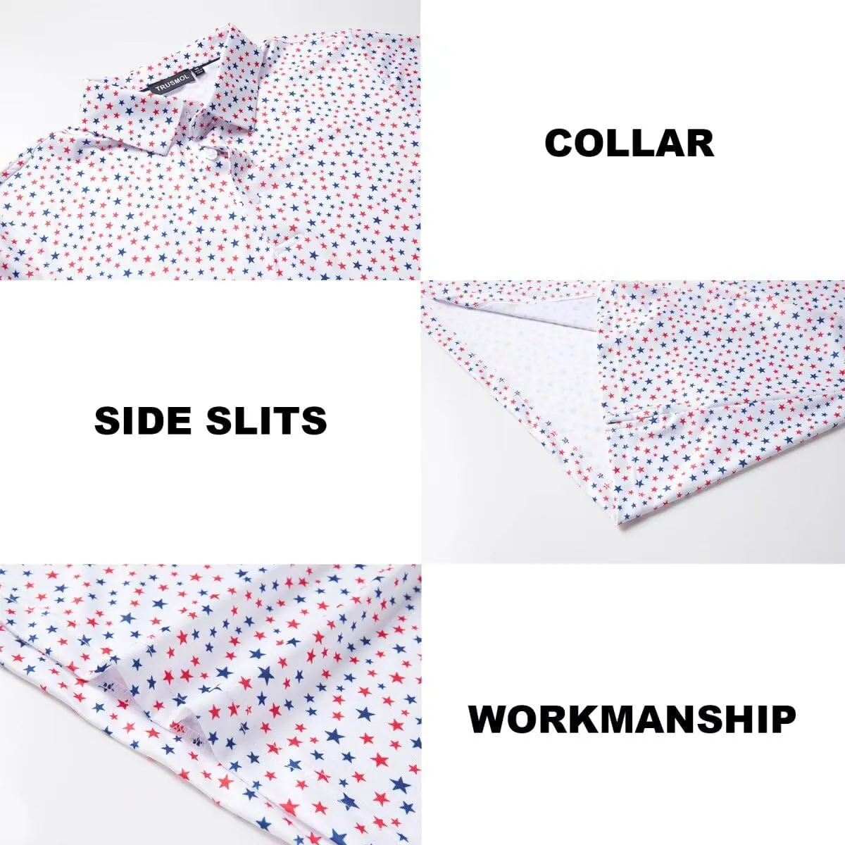 Golf Shirts for Men Dry Fit Performance Print Short Sleeve Moisture Wicking Golf Polo Shirts