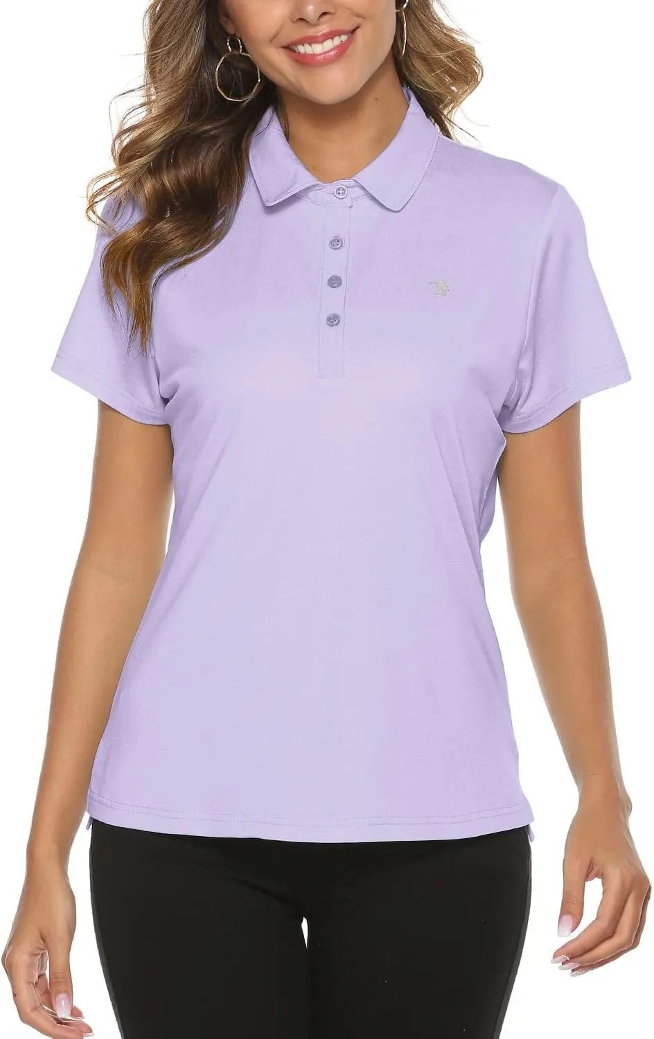 Gopune Women's Golf Polo Shirts Lightweight Quick Dry 4 Buttons Short Sleeve Shirts for Tennis