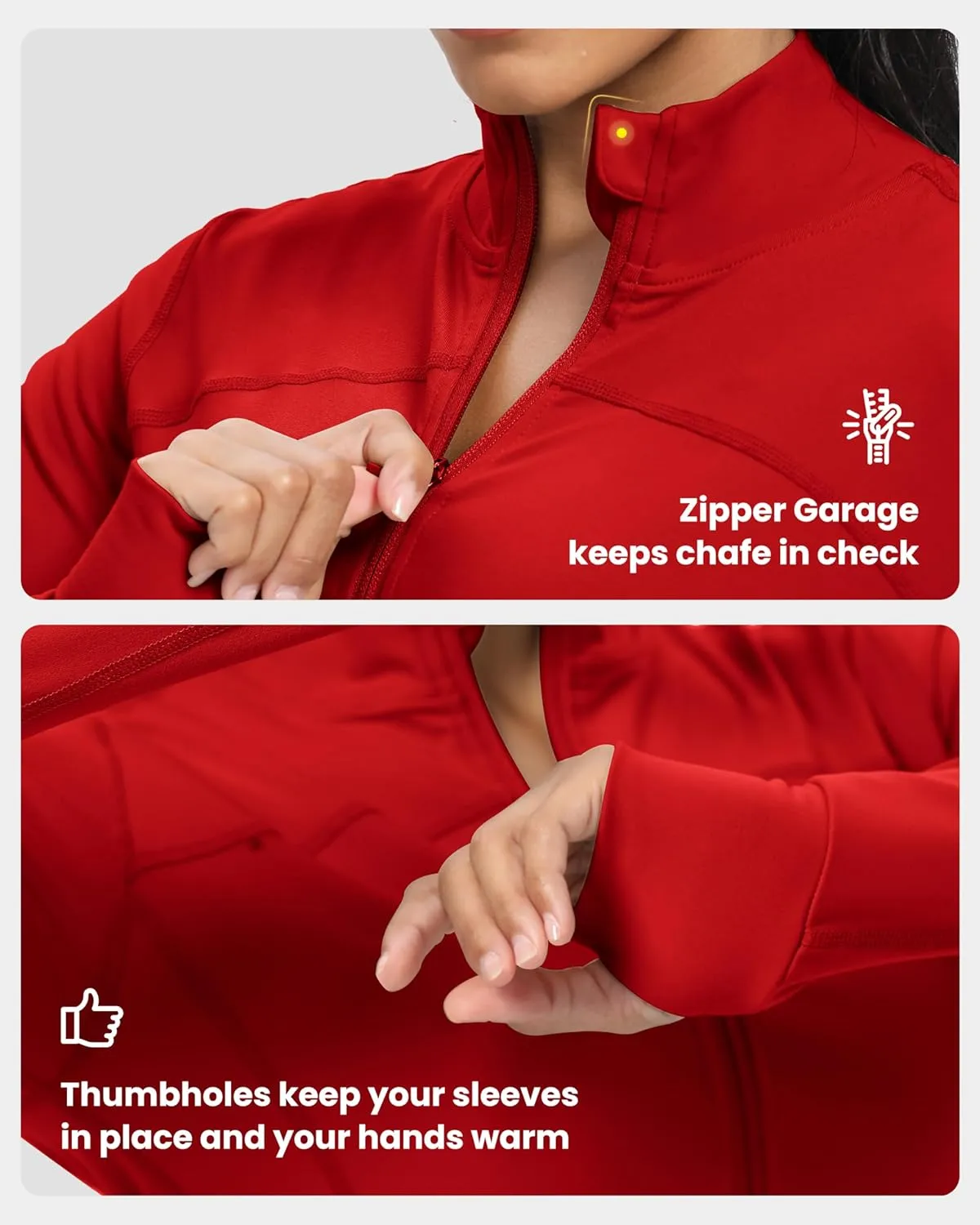GYM RAINBOW Womens Zip Up Workout Jakcets Lightweight Slim Fit Running Athletic Jackets with Thumb Holes
