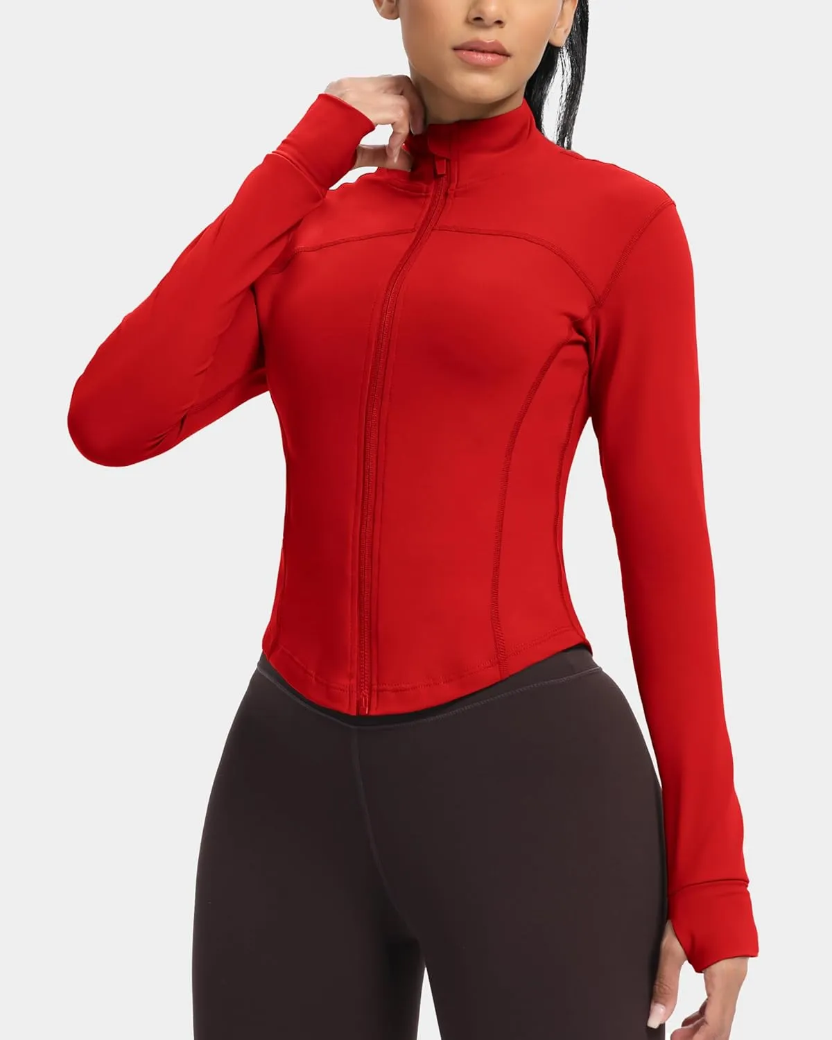 GYM RAINBOW Womens Zip Up Workout Jakcets Lightweight Slim Fit Running Athletic Jackets with Thumb Holes