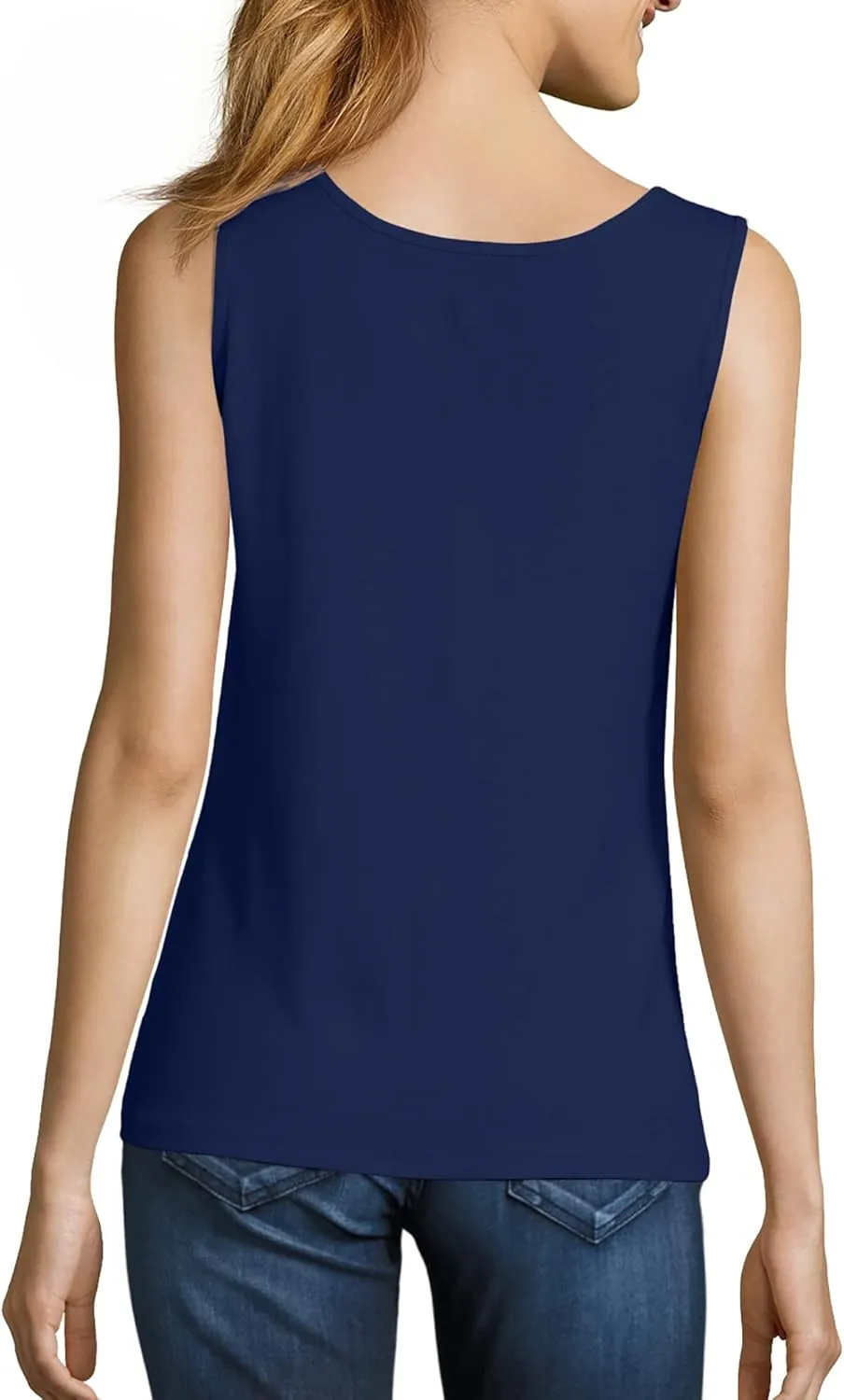Hanes Women's Shirts, Womens Mini-Ribbed Cotton Tank Tops, Womens Sleeveless T-Shirts, Womens Tanks