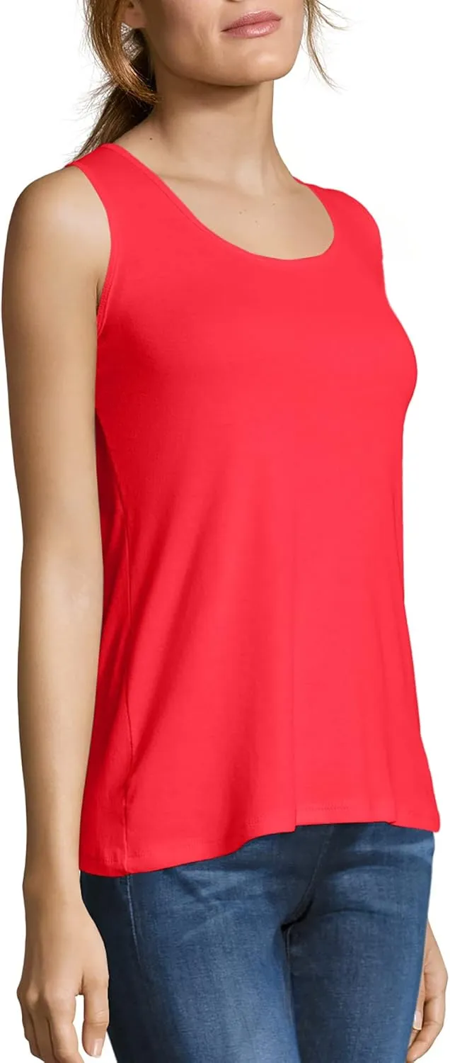 Hanes Women's Shirts, Womens Mini-Ribbed Cotton Tank Tops, Womens Sleeveless T-Shirts, Womens Tanks