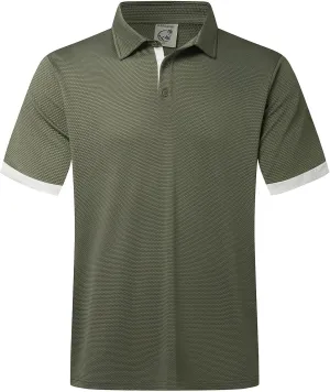 Hardaddy Men's Color Block Short Sleeve Polo Shirts Dry Fit Wrinkle Free Casual Lightweight Collared T-Shirts