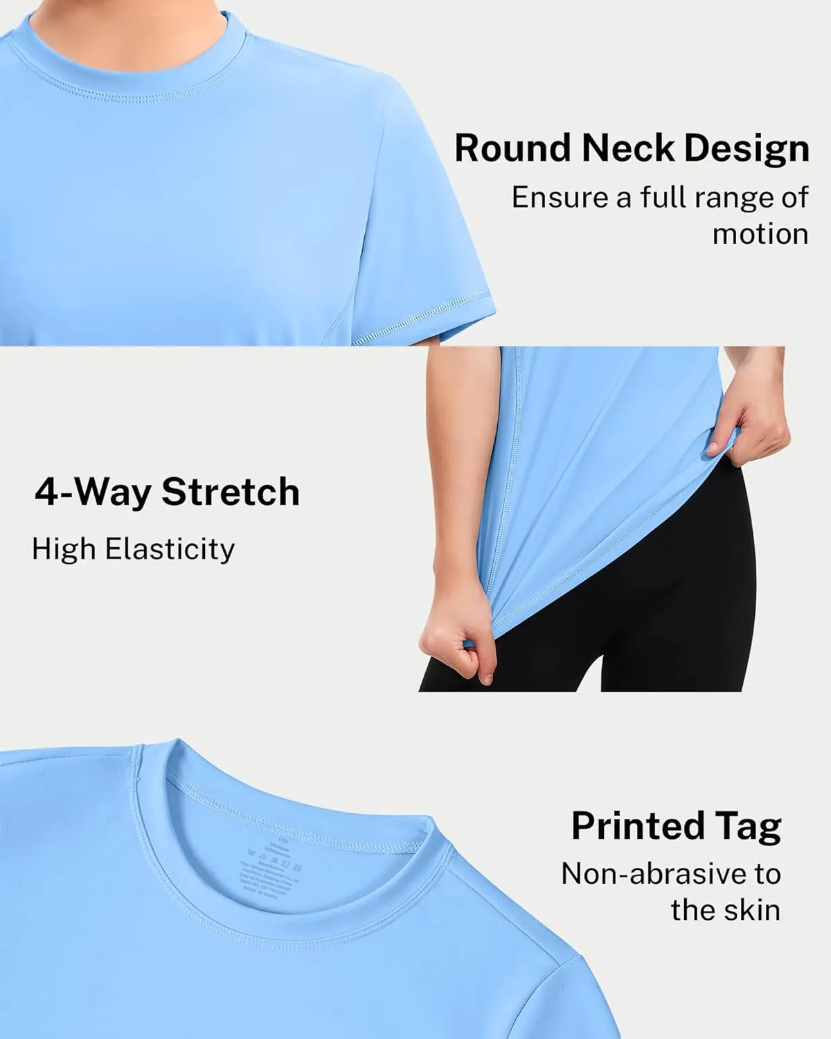 HASMES Girls Athletic Shirts Short Sleeve Active T-Shirts,Basic Tee Tops,Sports Activewear for Kids Teens