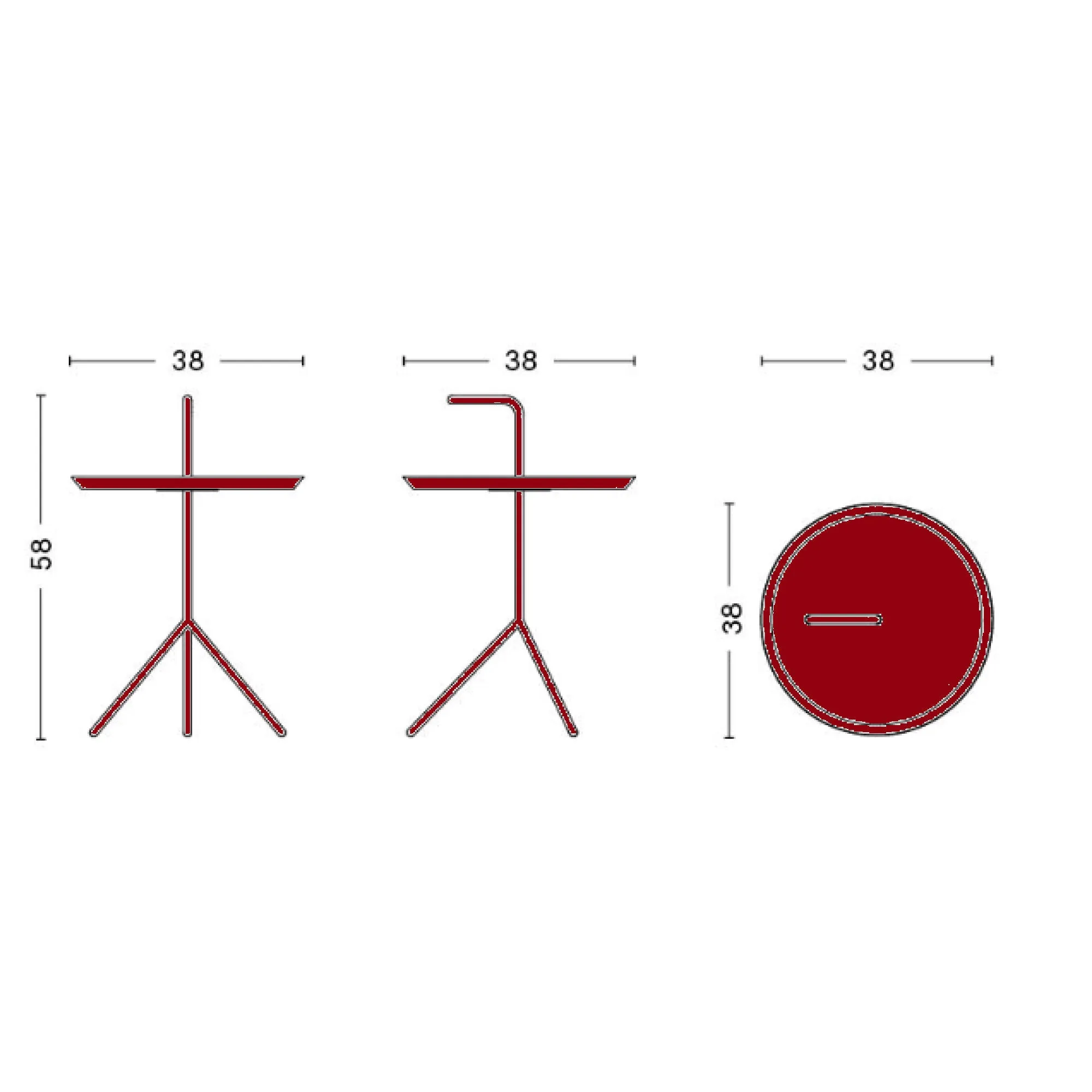 HAY DLM Side Table , Cherry Red High Red