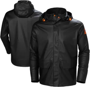 Helly-Hansen Workwear Gale Mens Rain Jackets Waterproof With Hood Made from Heavy-Duty Polyurethane on Polyester Knit
