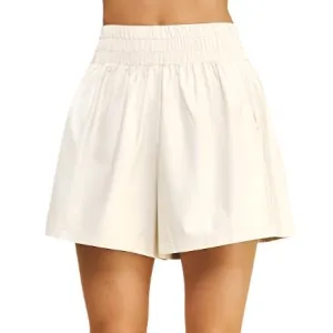 High Waist PU Leather Shorts