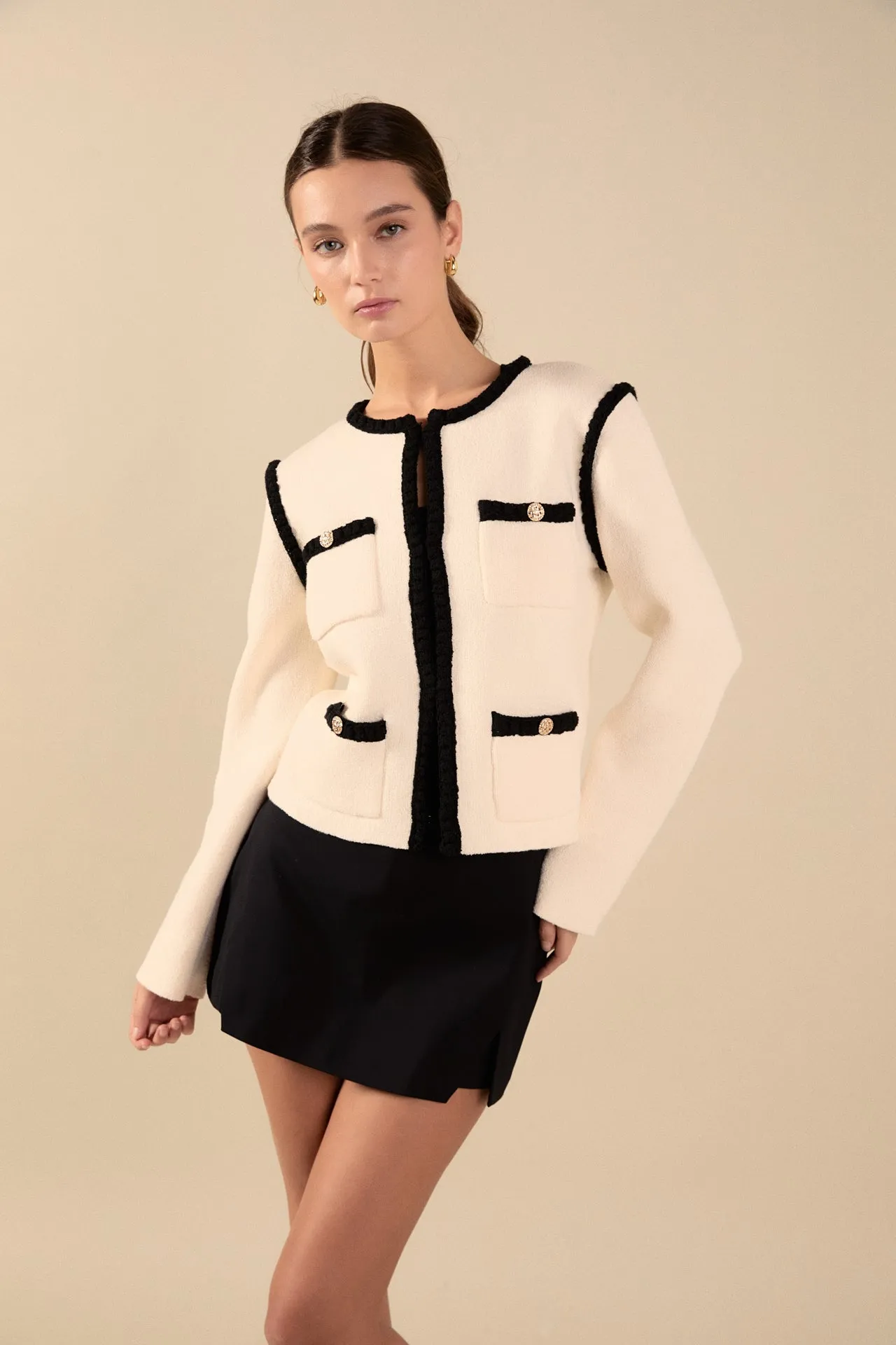 High Waisted Ponte Slit Mini Skort