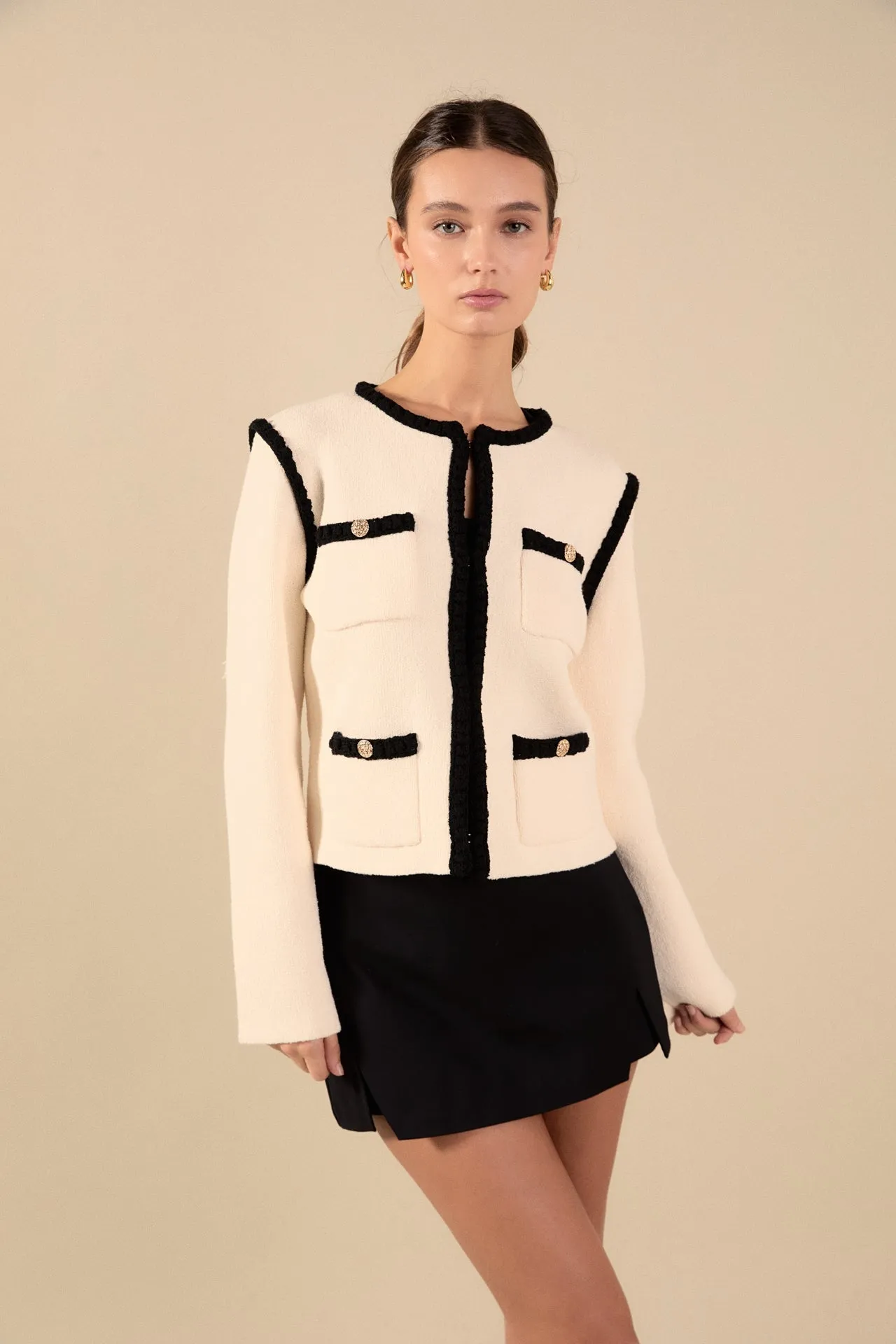 High Waisted Ponte Slit Mini Skort