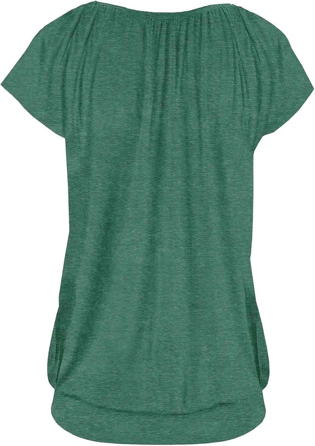 Hongqizo Womens V Neck T Shirts Cap Sleeve Summer Casual Shirts Banded-Bottom Loose Fit Basic Tops
