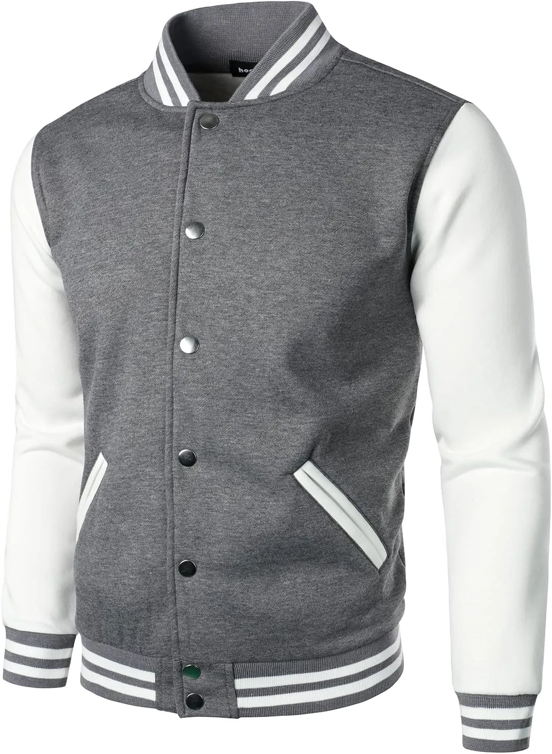 HOOD CREW Mans Varsity Baseball Jacket Cotton Blend Letterman Jackets