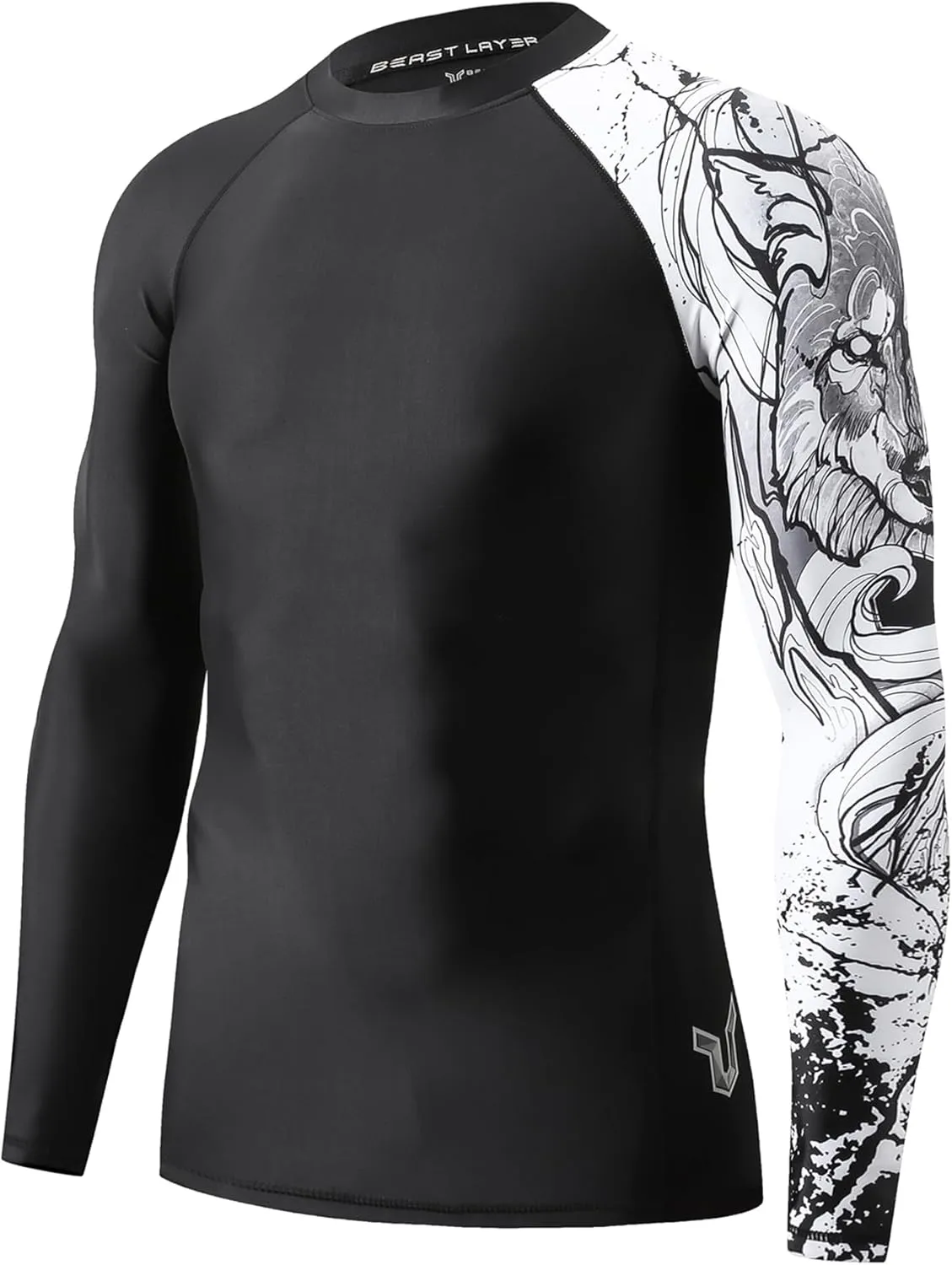 HUGE SPORTS Men's Swim Shirts Long Sleeve UPF 50  Rash Guard Sun Shirts UV Sun Protection