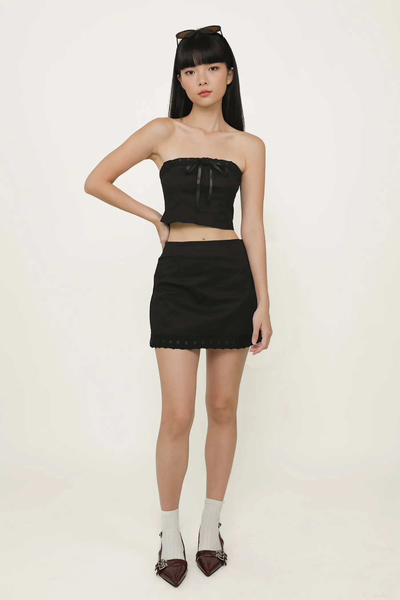 Jaylene Ribbon Embroidery Skorts