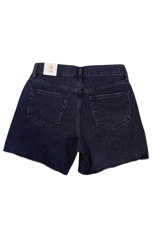 JBD by Just Black Denim Hi-Rise Frayed Shorts