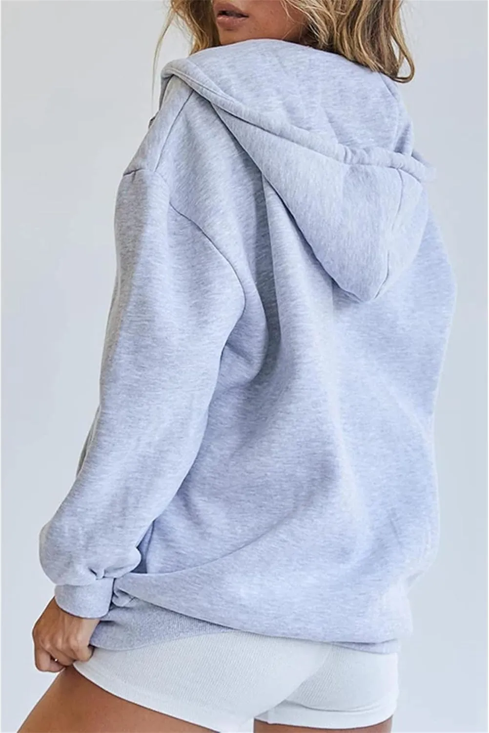 JEsilunmaMY Women's Zip Up Oversized Cute Hoodies Long Sleeve Fall Jacket Sweatshirts Y2K Drawstring Jackets with Pockets