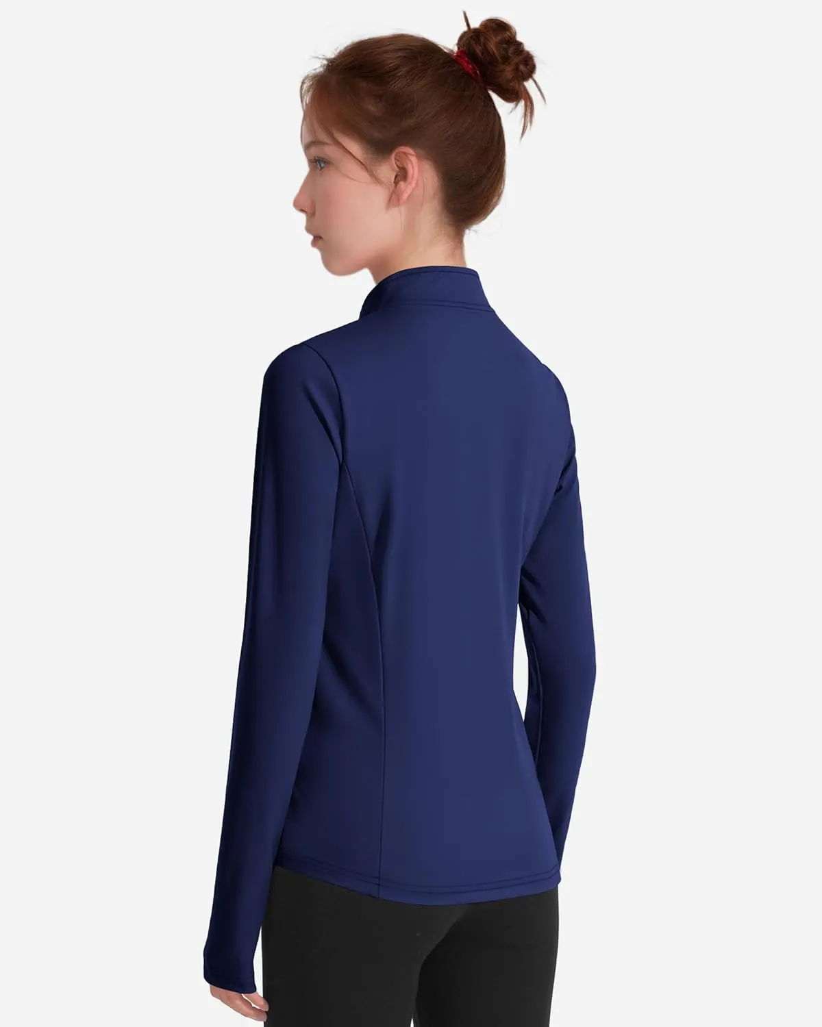 JOCMIC Girls Zip Up Jacket Horse Riding Shirts Kids Athletic Yoga Jackets Fall Winter Coats