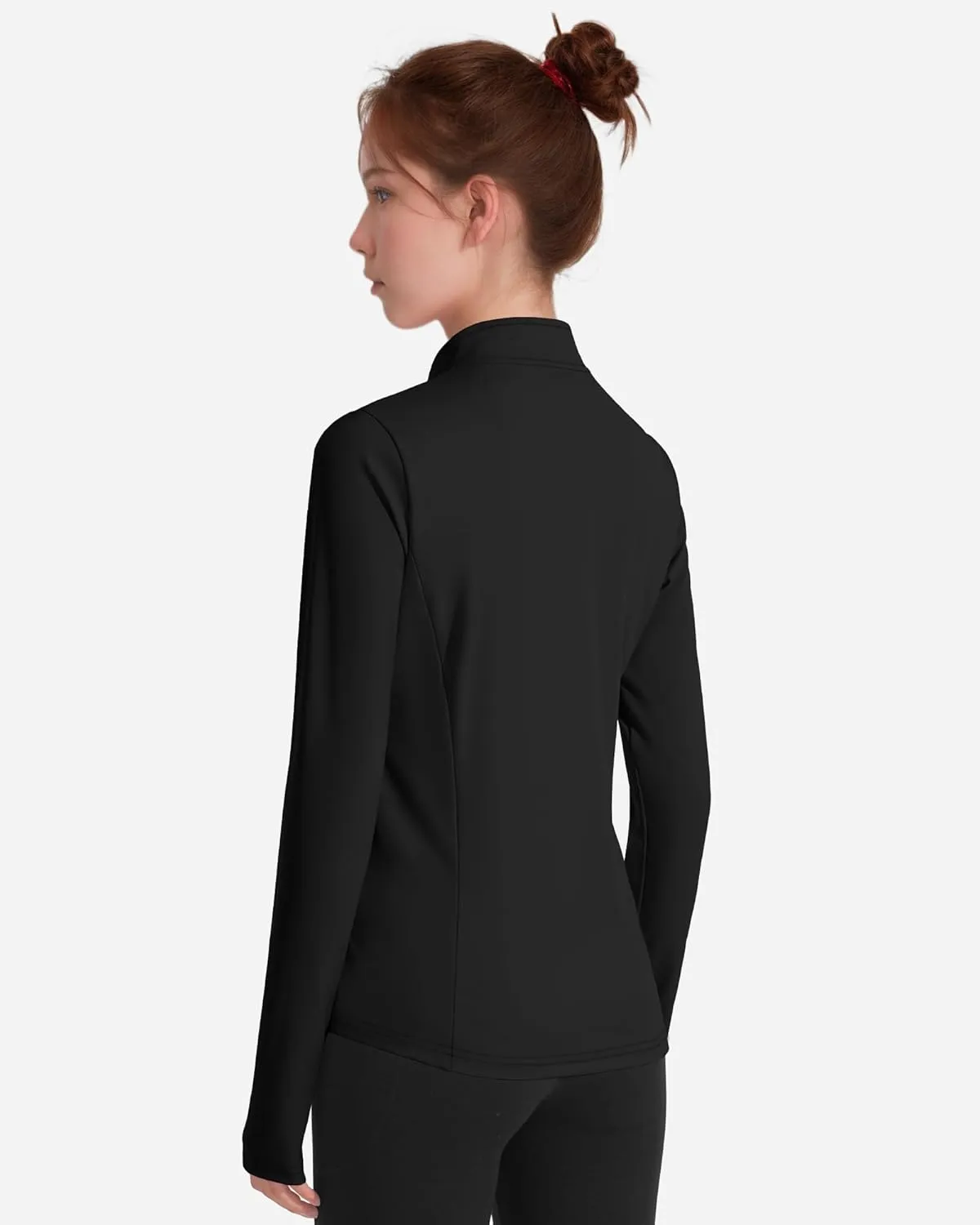 JOCMIC Girls Zip Up Jacket Horse Riding Shirts Kids Athletic Yoga Jackets Fall Winter Coats