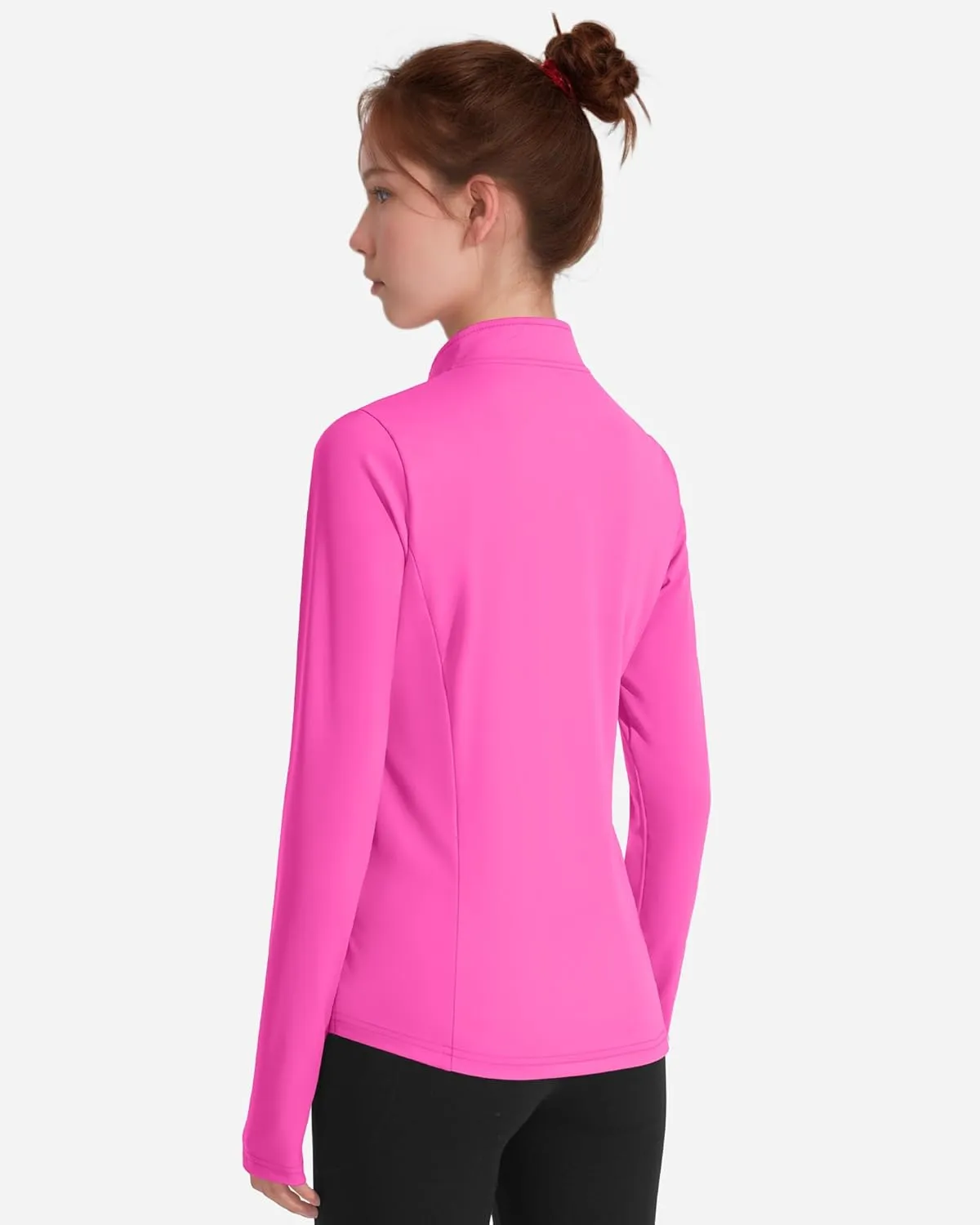 JOCMIC Girls Zip Up Jacket Horse Riding Shirts Kids Athletic Yoga Jackets Fall Winter Coats