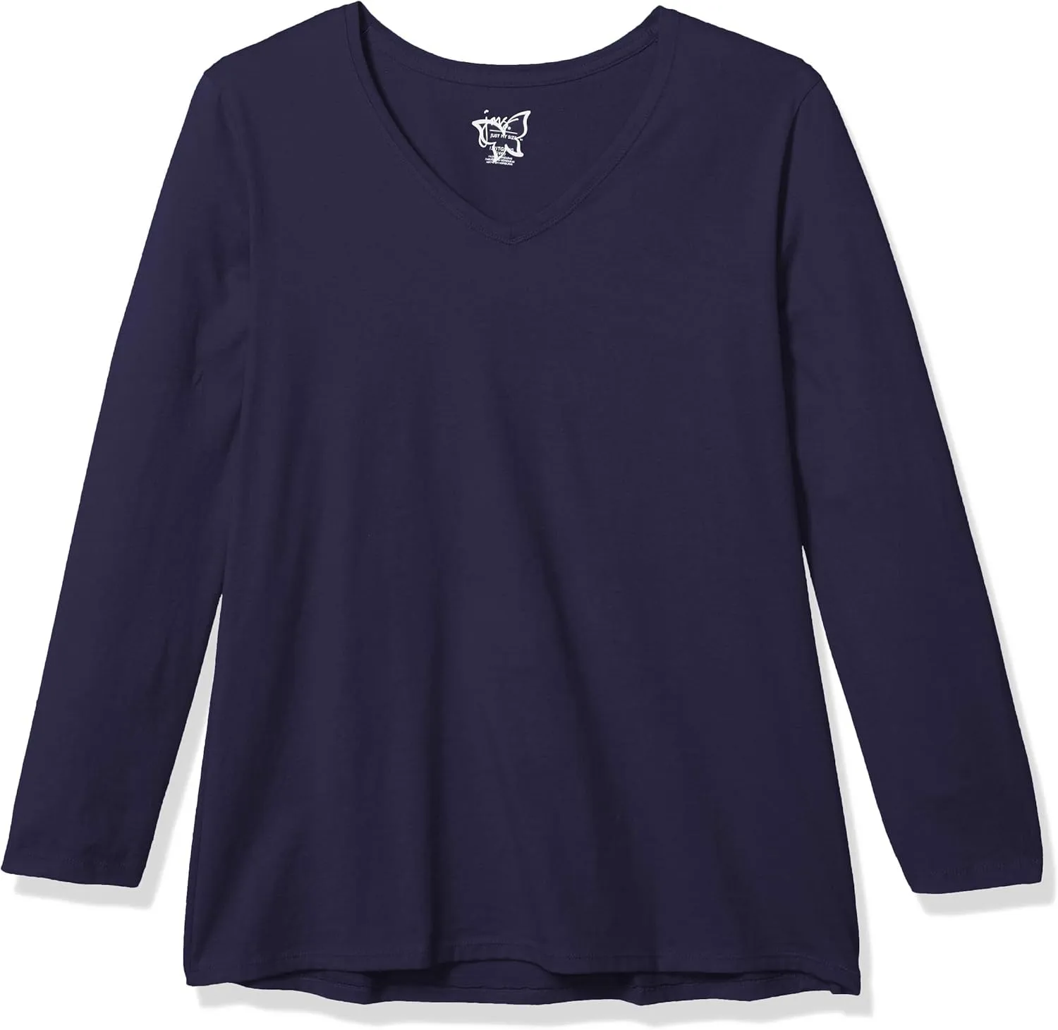 JUST MY SIZE Women's Plus Size Vneck Long Sleeve Tee