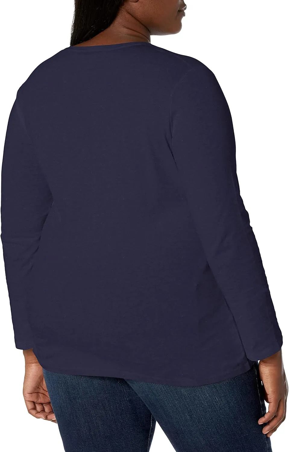 JUST MY SIZE Women's Plus Size Vneck Long Sleeve Tee