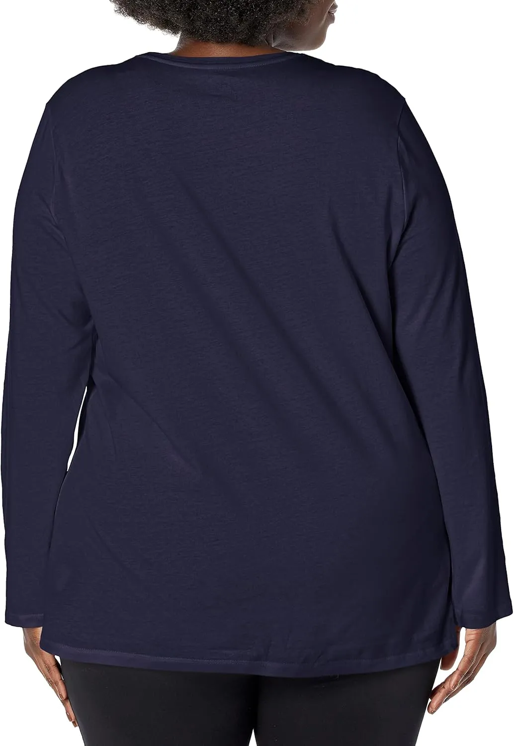 JUST MY SIZE Women's Plus Size Vneck Long Sleeve Tee