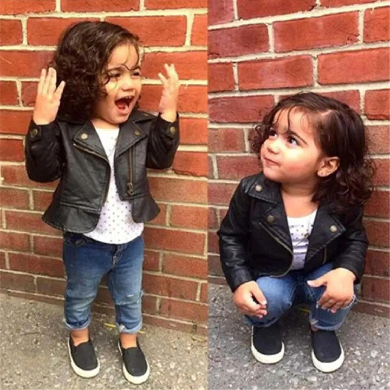 Kids Leather Zipper Outerwear Coat Short Jacket Coat For Boys Girls Lapel Jacket 3 To 6 Month Baby Girl Clothes