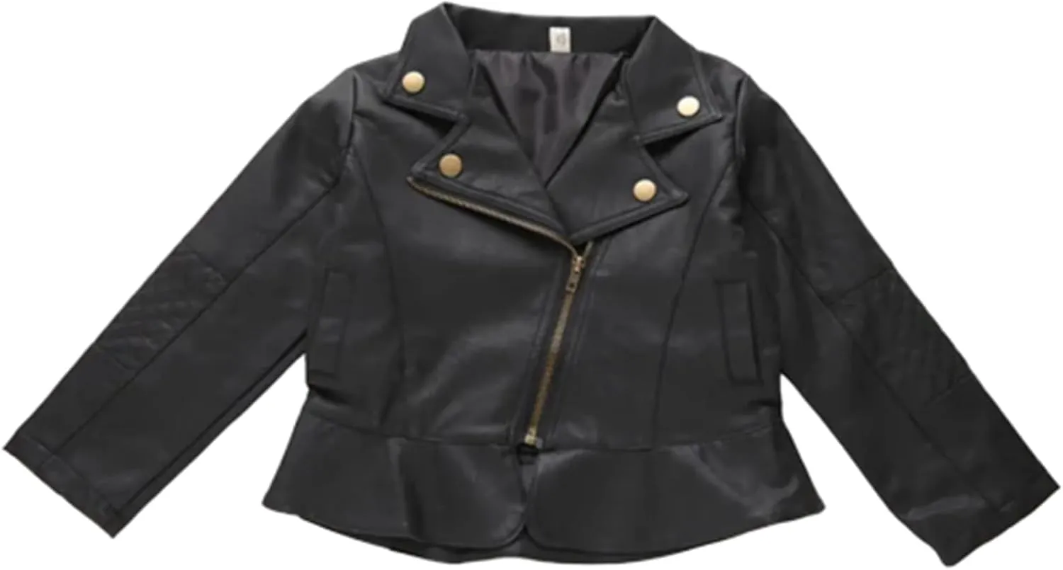 Kids Leather Zipper Outerwear Coat Short Jacket Coat For Boys Girls Lapel Jacket 3 To 6 Month Baby Girl Clothes