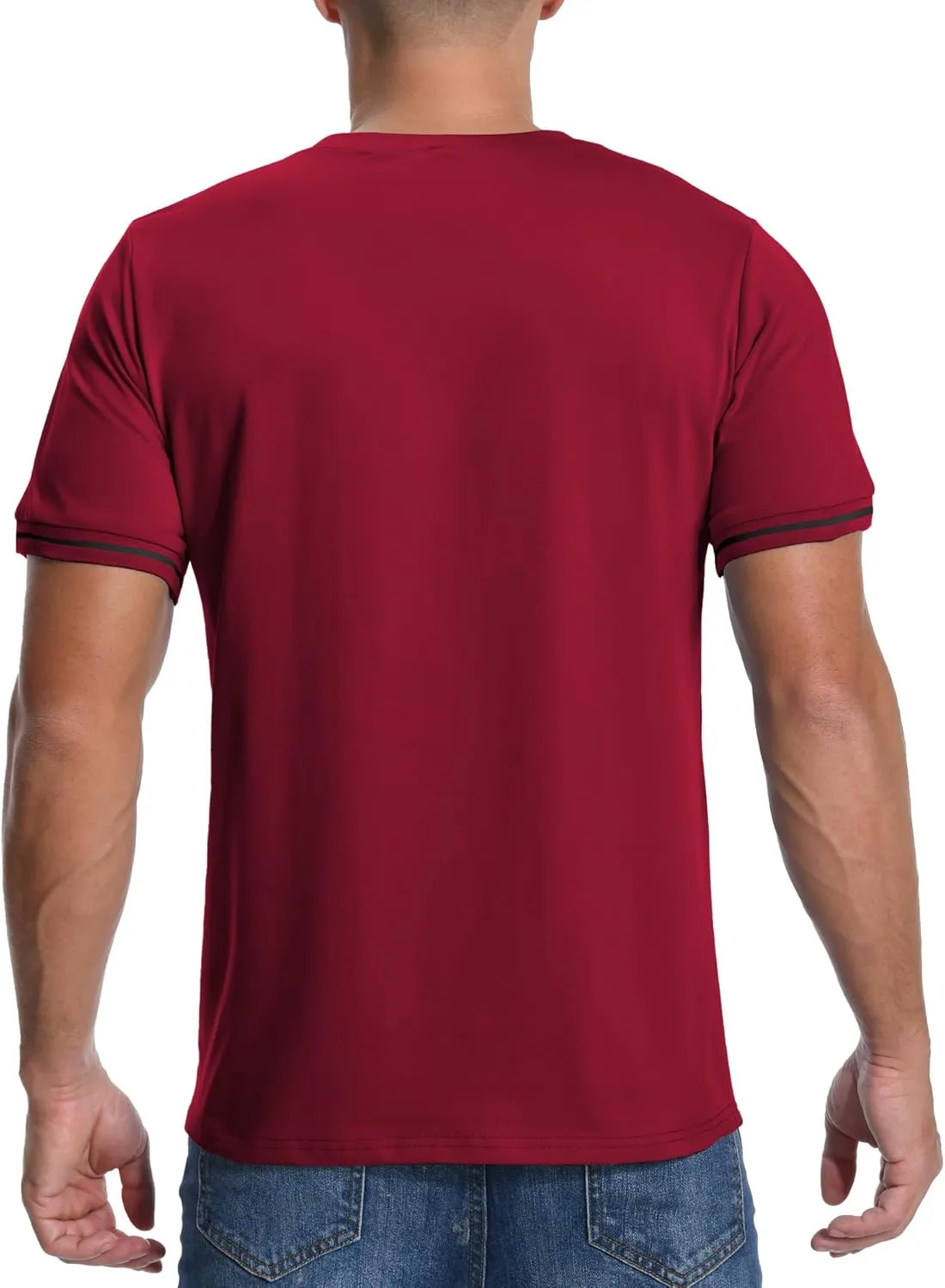 KUYIGO Men's Henley Shirts Short Sleeve Casual Button Cotton Embroidery Fashion Lightweight T-Shirts Tops