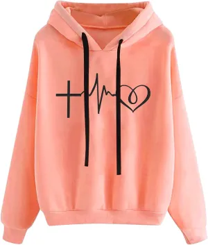 Light Weight Sweatshirts for Women 2024 Hoodies Graphic Pullover Tunic Tops Long Sleeve Loose Fit Casual Blouses