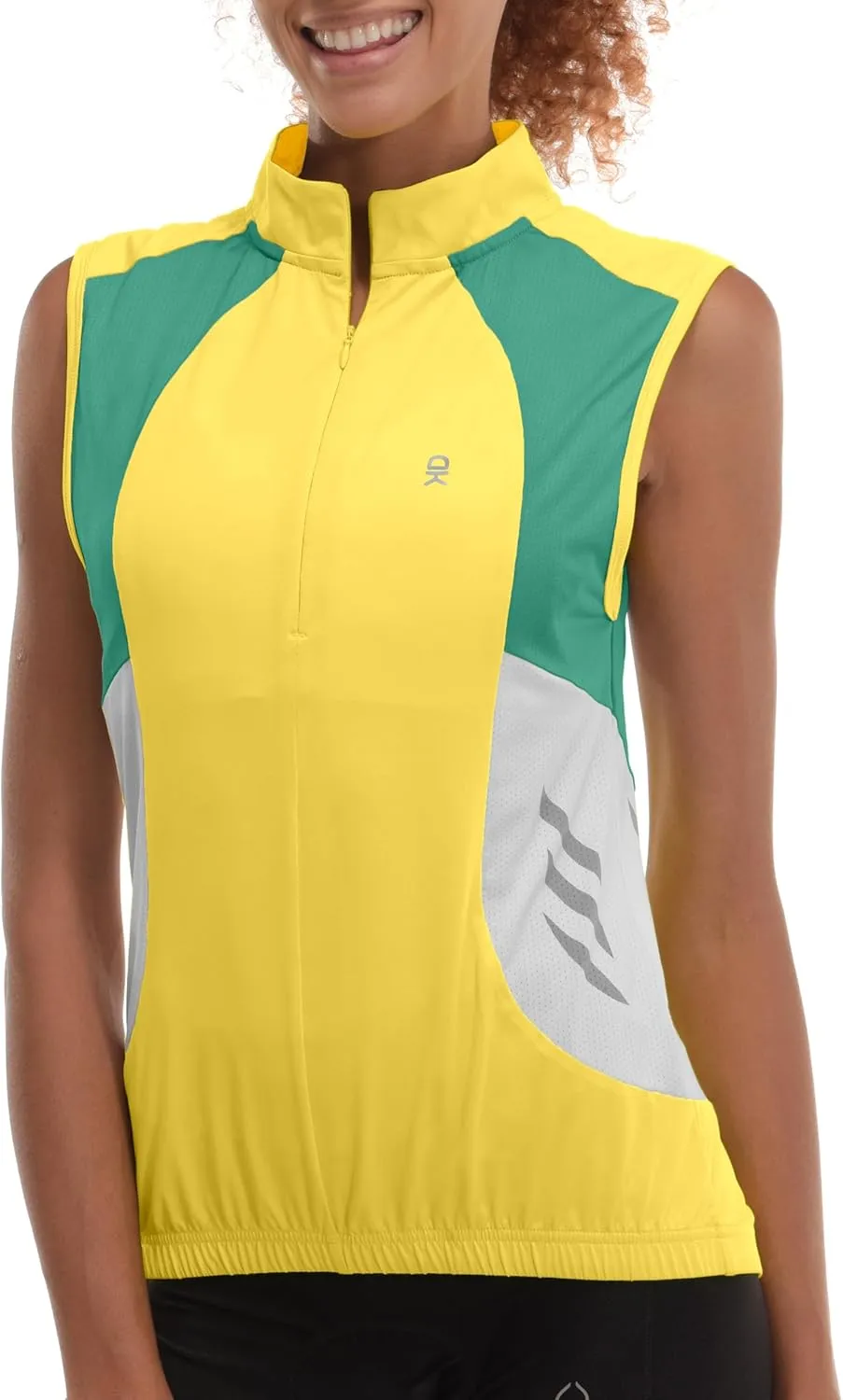 Little Donkey Andy Women's Half Zip Breathable Cycling Vests Reflective Sleeveless Jerseys Shirts Golf 4 Rear Pockets